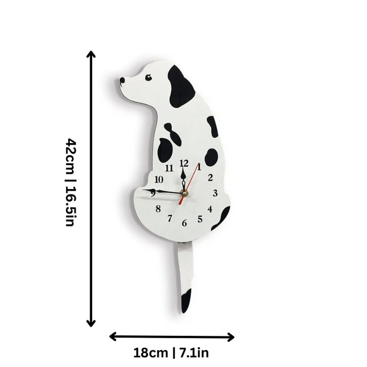 "Norse-inspired silent animal wall clock with swishing tail; ideal home decor for serene, playful spaces."