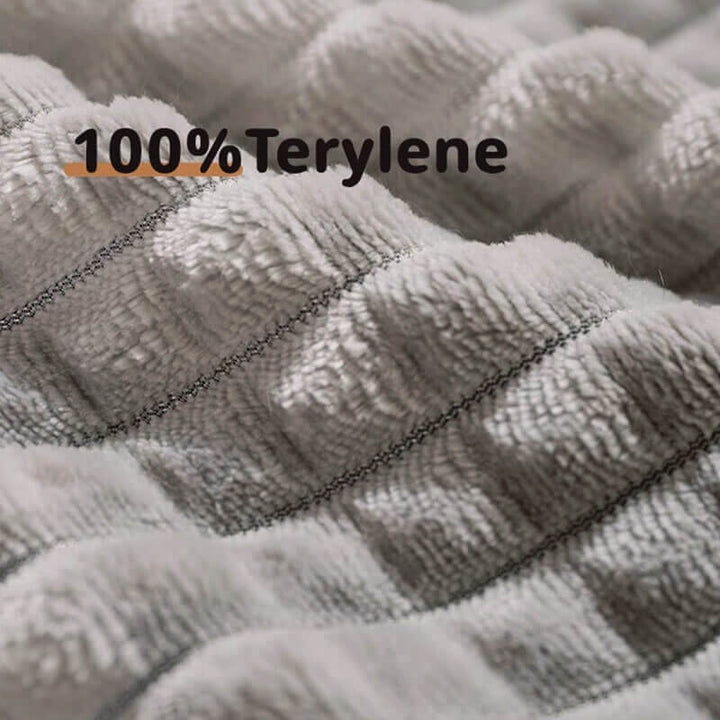 "Orthopedic pet bed with supportive terylene fabric, thick base, built-in pillow, ideal for joint comfort, non-slip design."