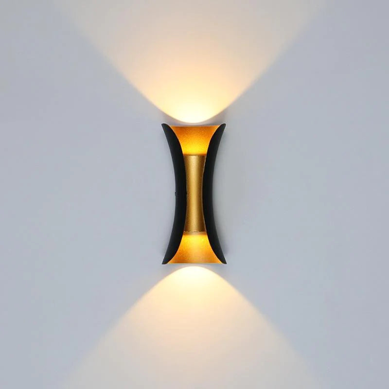 Outdoor LED wall light, modern design, durable aluminum, weatherproof IP65, bright warm light, perfect for gardens and patios