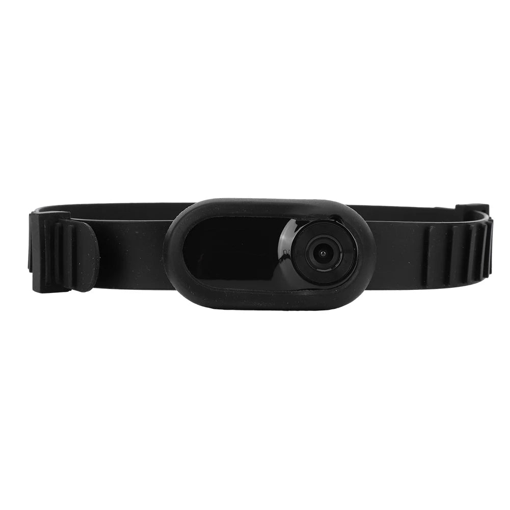 "Pet collar camera with 160° wide-angle lens and HD 1080P video, designed for cats and dogs, fits comfortably on collars."