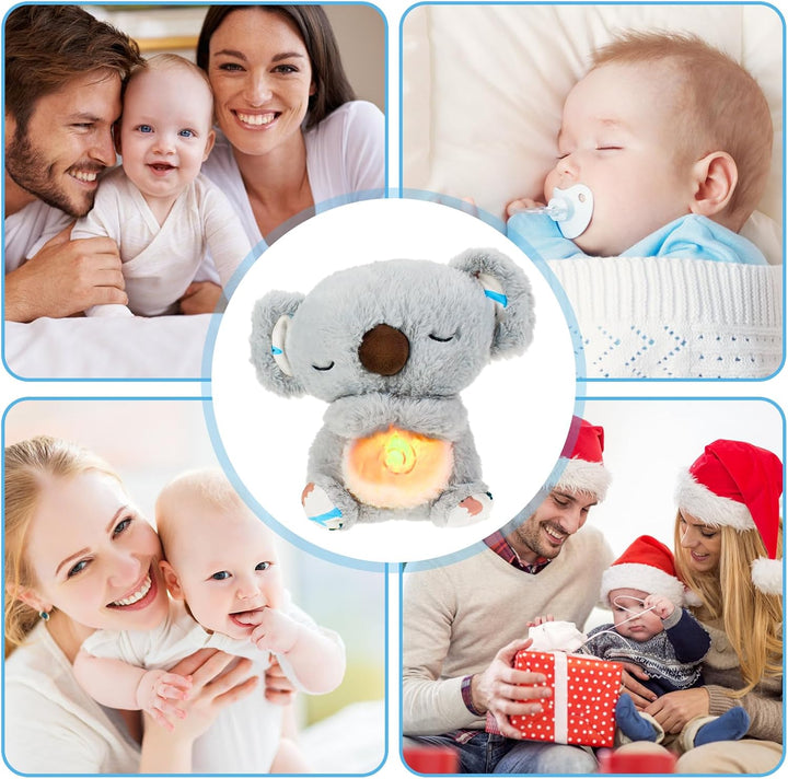 Plush teddy for kids with glowing nightlight, soothing heartbeat, realistic breathing; provides comfort and relaxation.