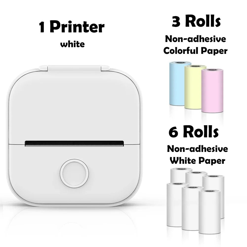 Pocket-sized inkless thermal photo printer. Sleek, compact design perfect for easy, portable instant printing.