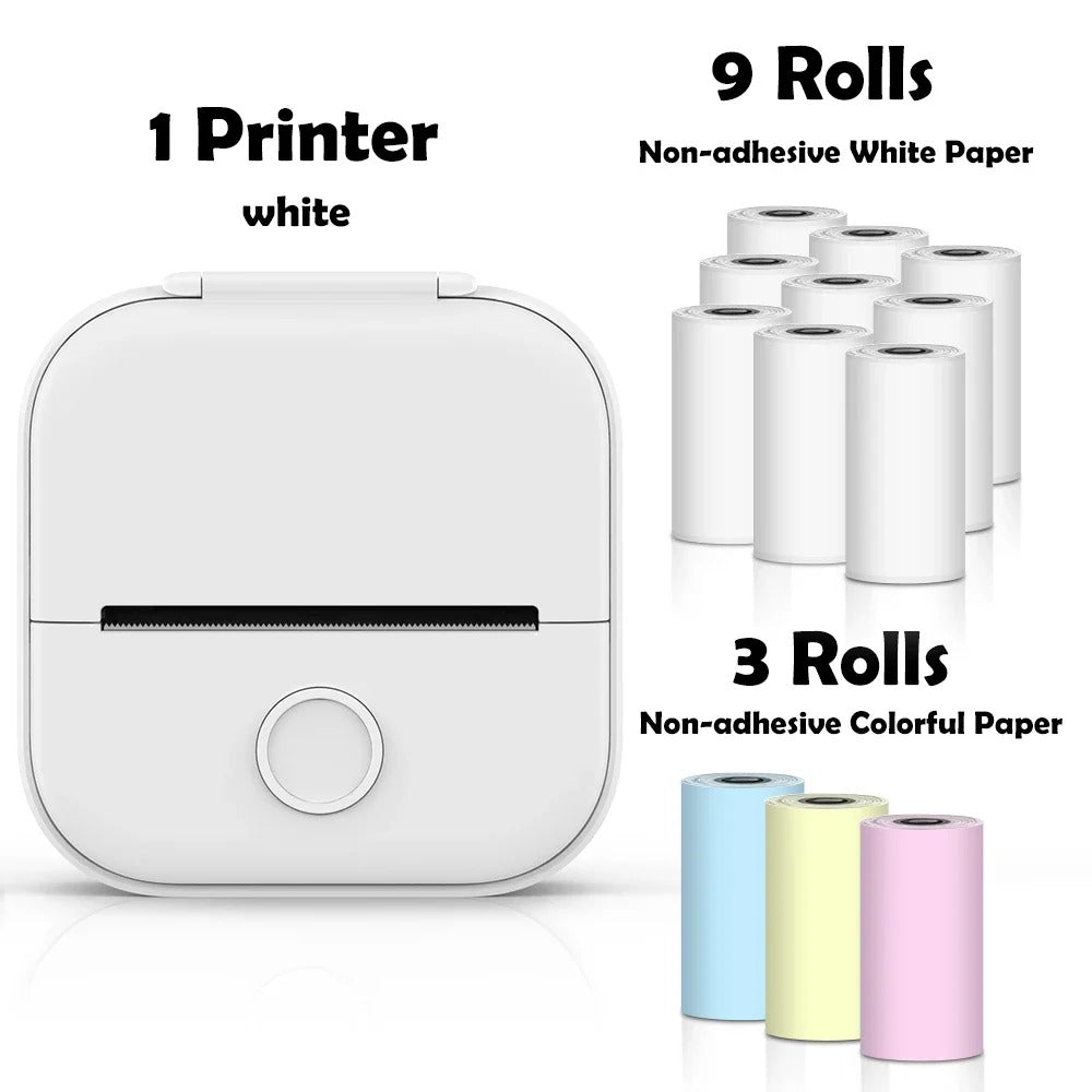 Pocket-sized inkless thermal photo printer. Sleek, compact design perfect for easy, portable instant printing.