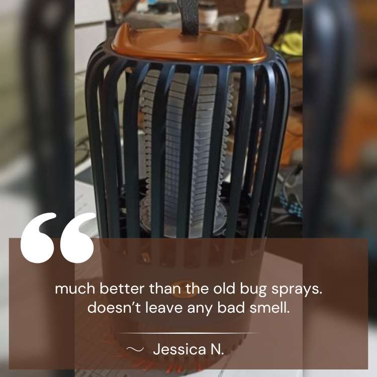 Portable mosquito repellent lamp with sleek design, 2500mAh battery, for indoor and outdoor use, chemical-free solution.