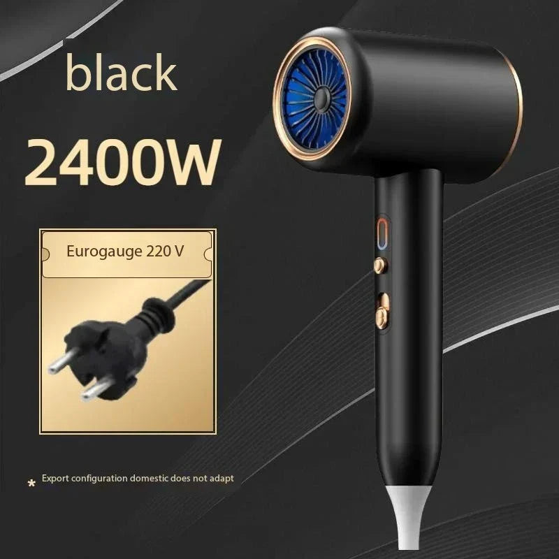Negative ion hair dryer, 2400W professional, for frizz control and superior salon styling.