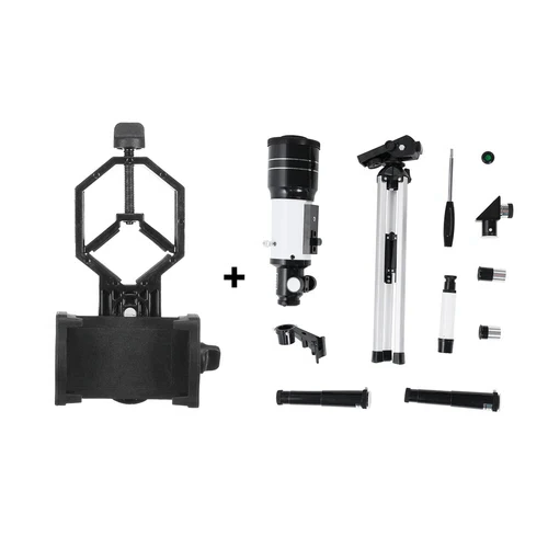 "Professional telescope with tripod for stargazing, featuring 70mm aperture, ideal for moon watching and celestial viewing."