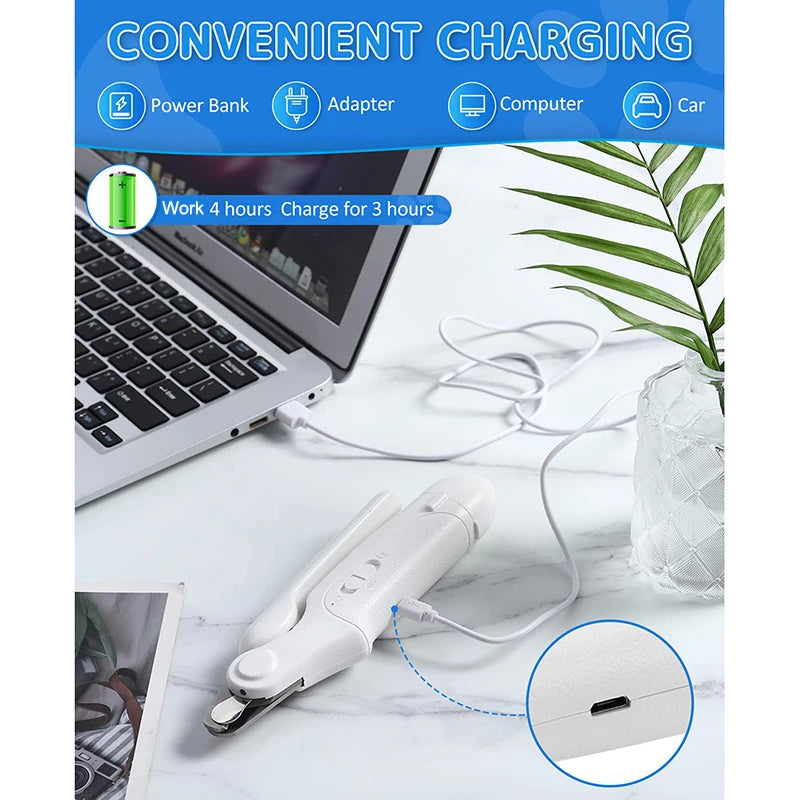 "Rechargeable dog nail grinder and clipper with LED light; ergonomic design for safe pet grooming, cordless and USB rechargea