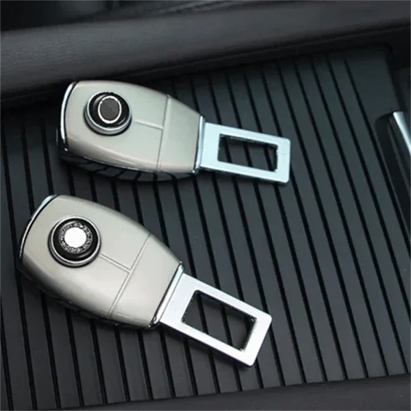 Rigid metal seat belt extender for high-end cars, UK legal, zinc alloy, precision-finish, enhances comfort and safety.