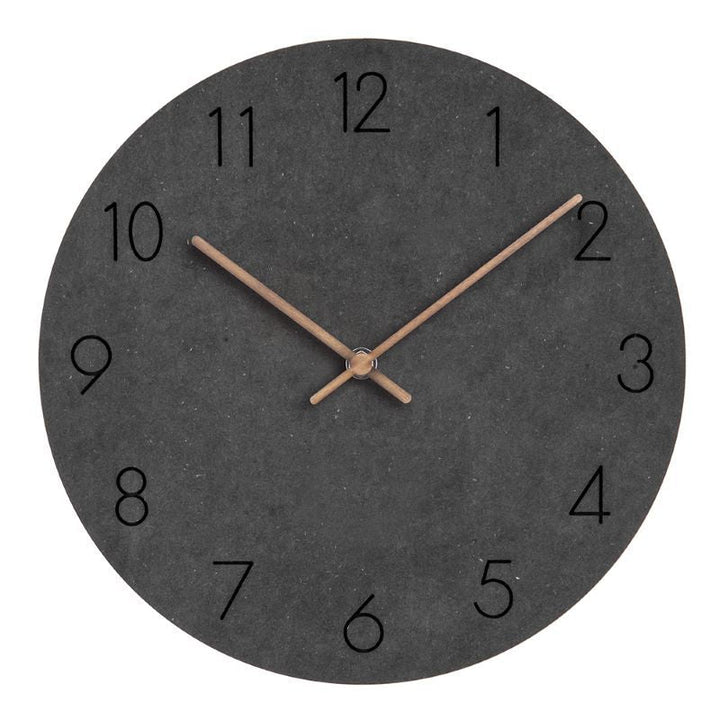 "Silent Scandinavian wall clock with minimalist design, natural wood finish, enhancing elegant home décor"