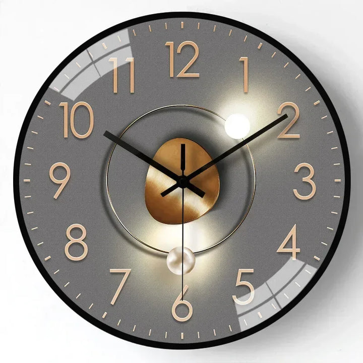 Quiet wood grain wall clock, rustic farmhouse decor, perfect silent timepiece for bedroom or office.