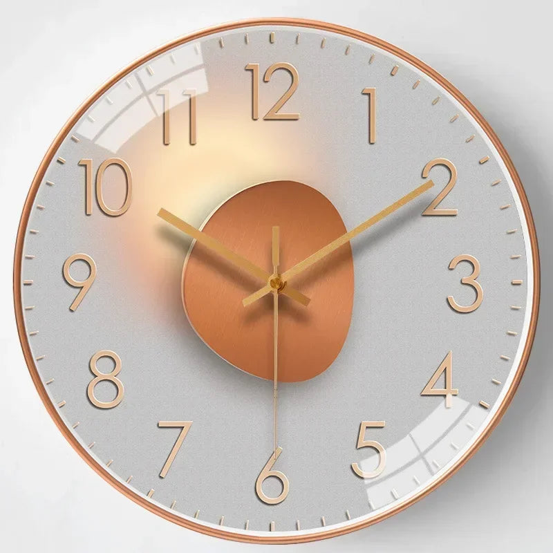 Unique rustic wood grain wall clock, silent, great farmhouse home decor gift for any occasion.