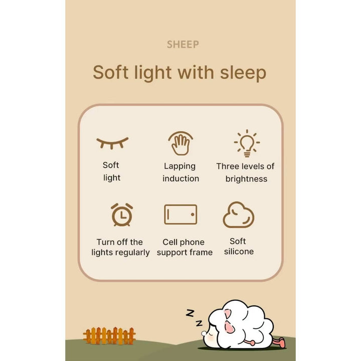 Silicone animal night light for kids with Panda, Sheep, and Rabbit shapes, USB rechargeable, touch-sensitive brightness.