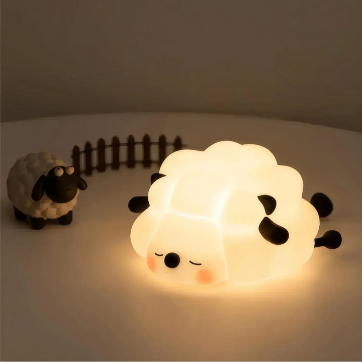 Silicone animal night light for kids with Panda, Sheep, and Rabbit shapes, USB rechargeable, touch-sensitive brightness.