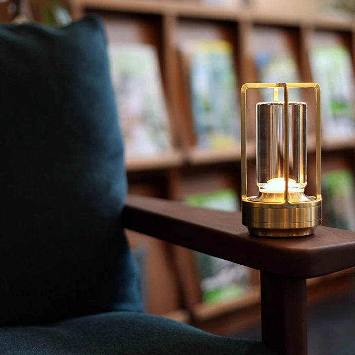 "Sleek cordless rechargeable LED table lamp with smart touch control, perfect for stylish home decor and energy-efficient lig