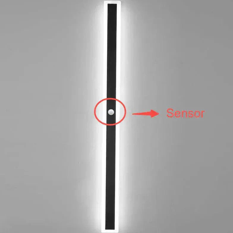 Sleek modern outdoor LED wall light with black frame and white acrylic, ideal for stylish patio illumination. Dimmable featur
