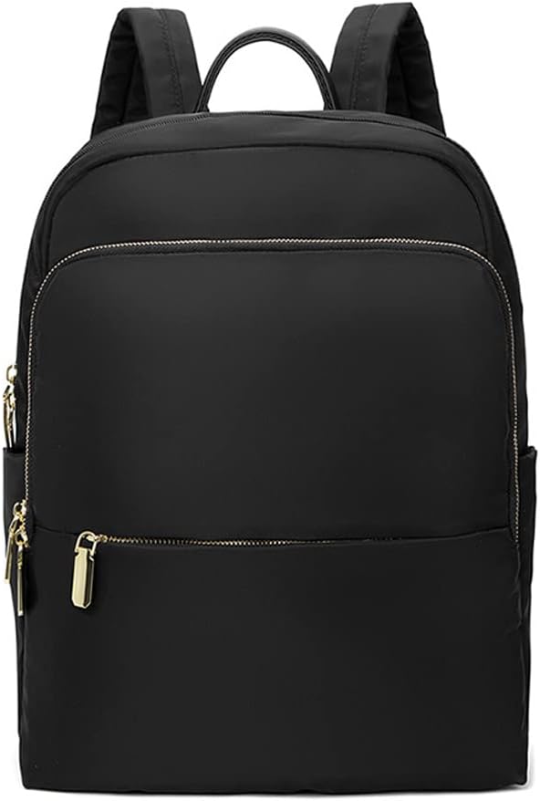 Back view of the women's sleek waterproof laptop backpack, showcasing padded support.