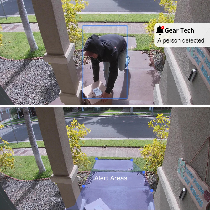 "Smart video doorbell with HD camera, sleek design, weather-resistant, long battery life, ensuring home security."