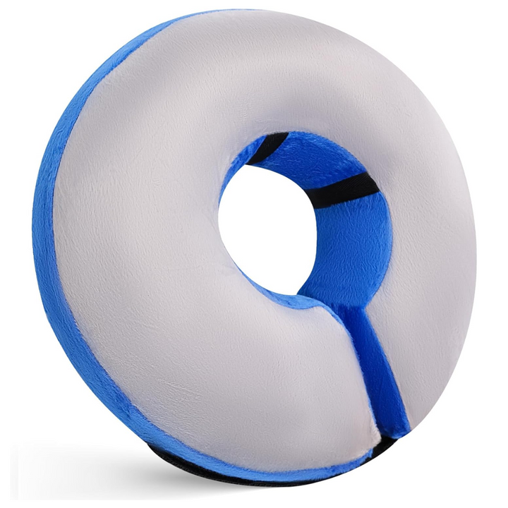 Gentle inflatable dog e-collar, ideal for post-surgery recovery and wound protection without discomfort.