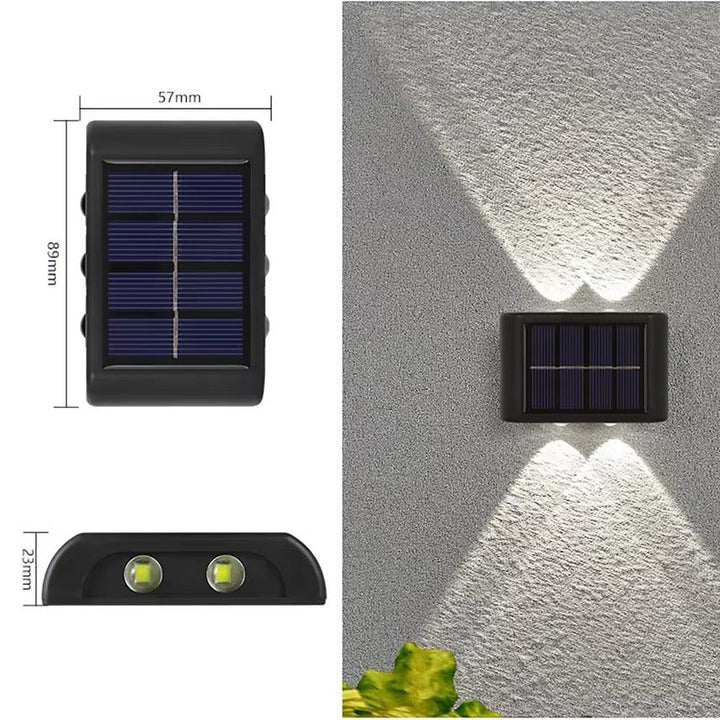 "Solar-Powered Outdoor LED Wall Light - sleek, modern lantern with solar panel, auto on/off, weatherproof for garden lighting