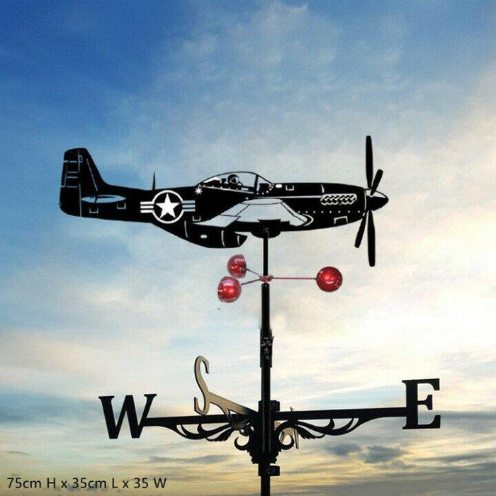 Unique gift: decorative stainless steel weather vane. Perfect garden, roof, or yard art wind indicator.