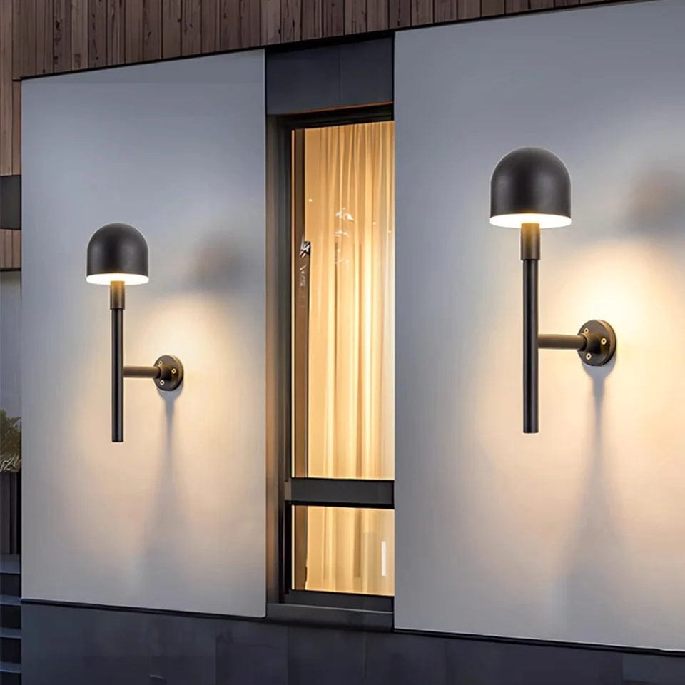 "Ultra-bright IP65 waterproof outdoor wall lantern with cool white LED for garden, balcony, and patio use."