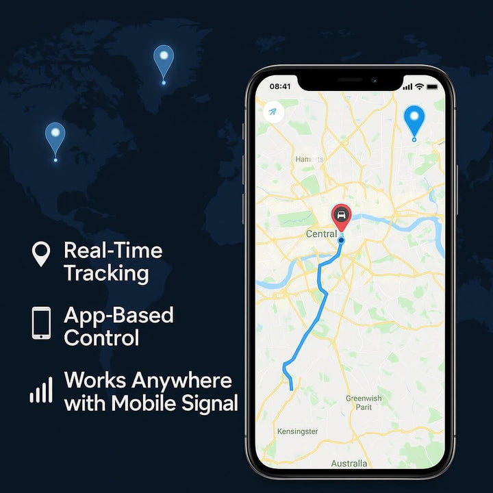 "Ultra-compact magnetic GPS tracker with real-time tracking and easy attachment for vehicle and asset security."