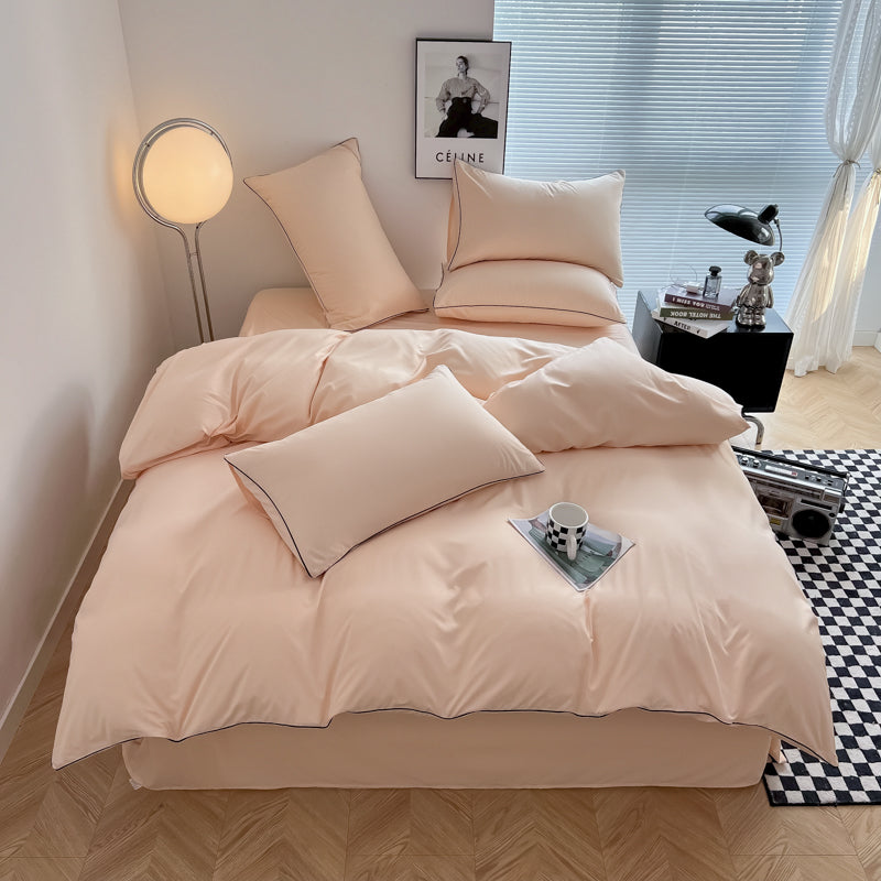 "Ultra-soft bed sheet set with elegant quilted texture, available in double, queen, king sizes for luxurious comfort."