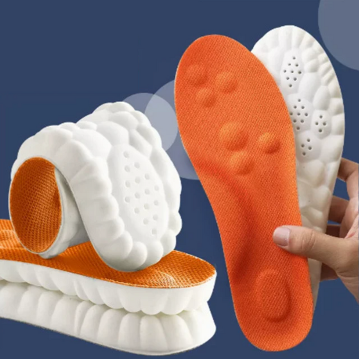 "Ultra-soft orthopedic running insoles in sleek green, providing all-day comfort and support for pain relief and active use."