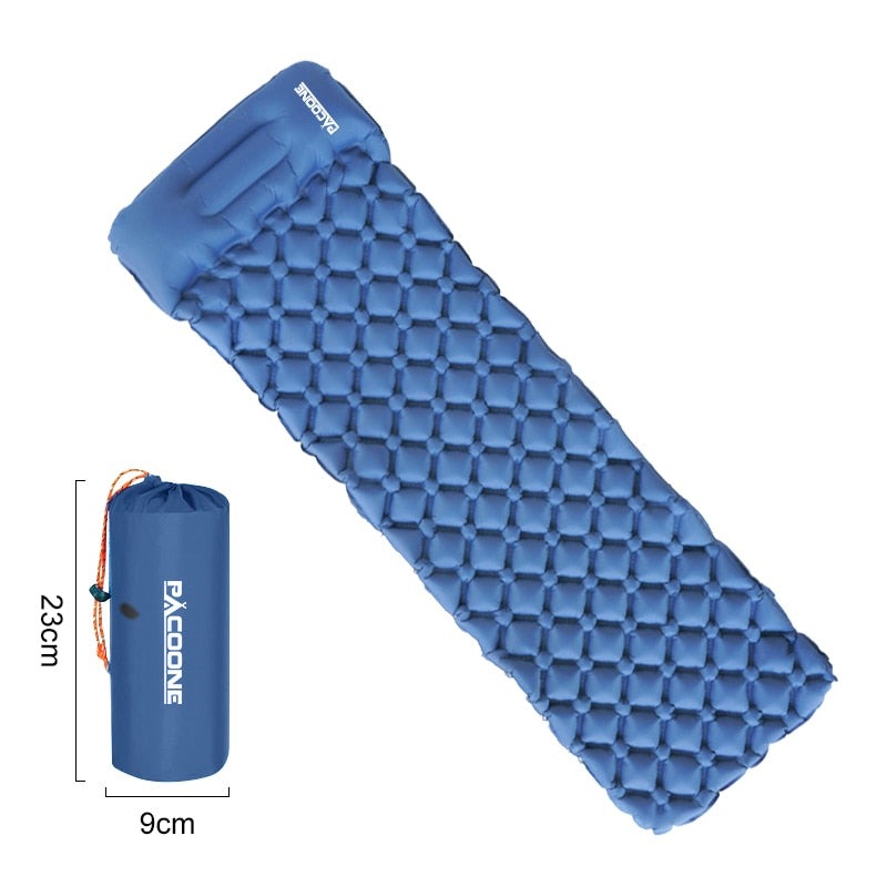 Durable ultralight waterproof sleeping mat, inflatable air mattress for rugged outdoor adventures.