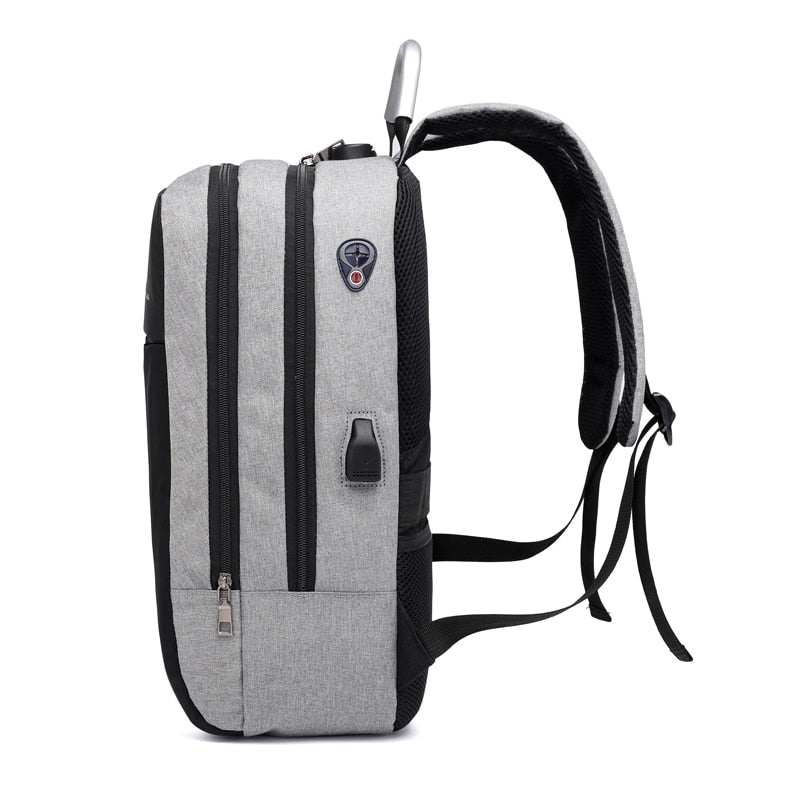 Durable water-resistant anti-theft backpack, unisex design. High-quality fabric protects gear from rain & theft.