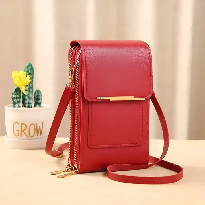 Close-up of secure anti-theft zipper on a durable travel crossbody bag, ensuring peace of mind.