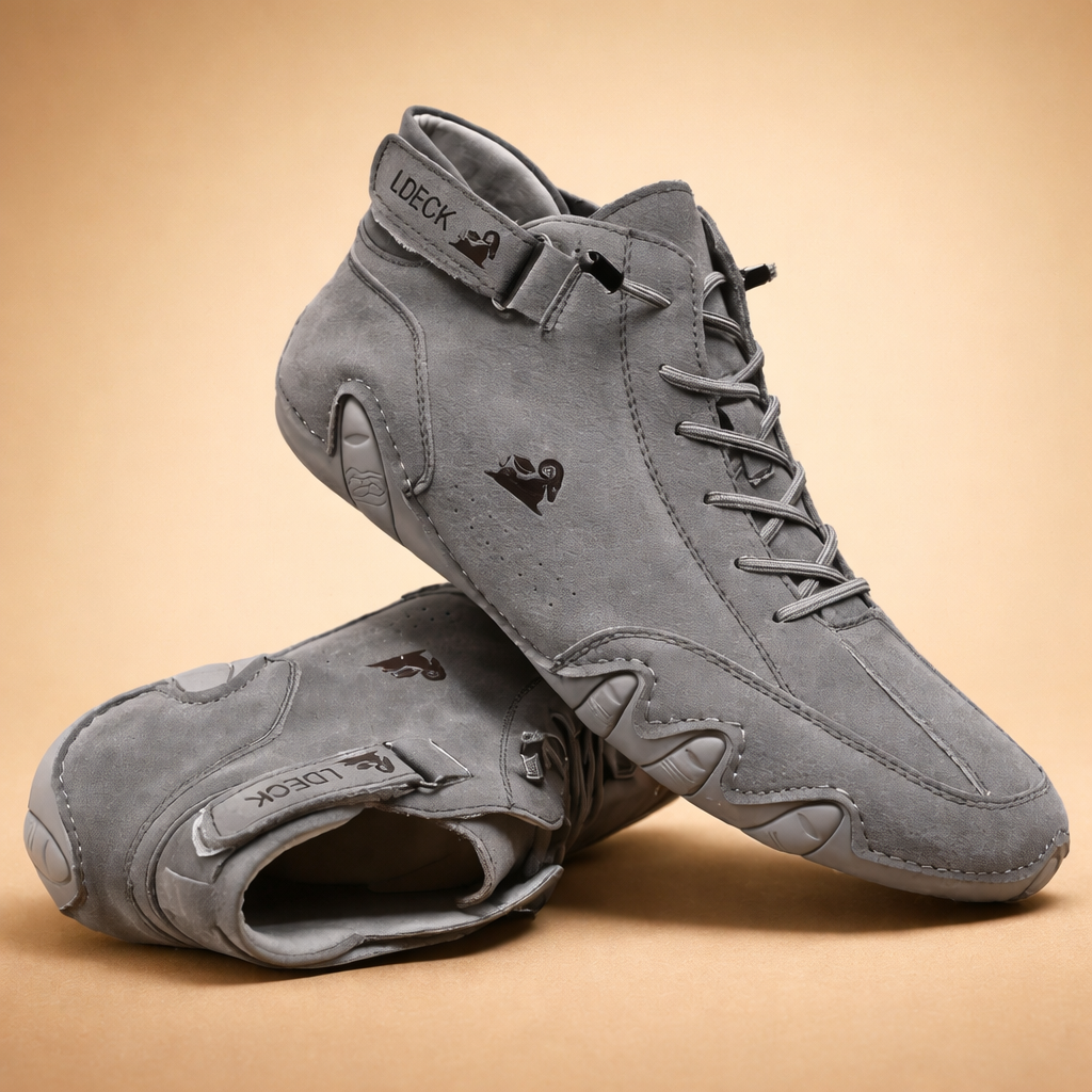 Close-up of the warm, soft lining inside comfortable unisex non-slip walking shoes, perfect for daily wear.