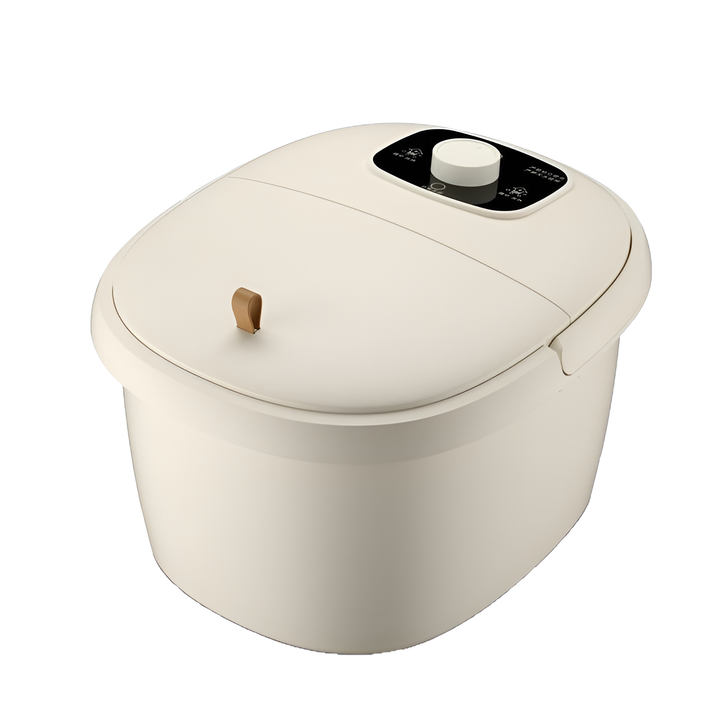 Luxurious electric foot bath massager providing heat therapy & vibrating massage for ultimate home spa relaxation.