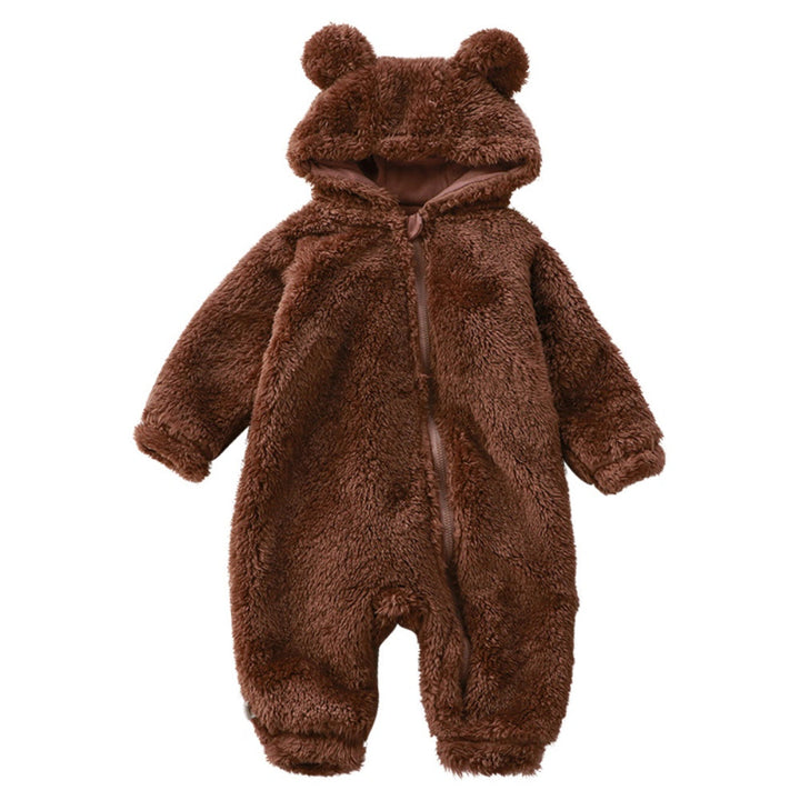 Unisex infant Cozy Cub Snuggle Suit, a warm bear onesie romper for ultimate comfort in winter.