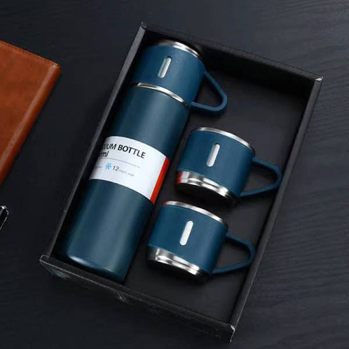 Sleek hot/cold retention flask, ideal travel mug for office, outdoor adventures & hydration.