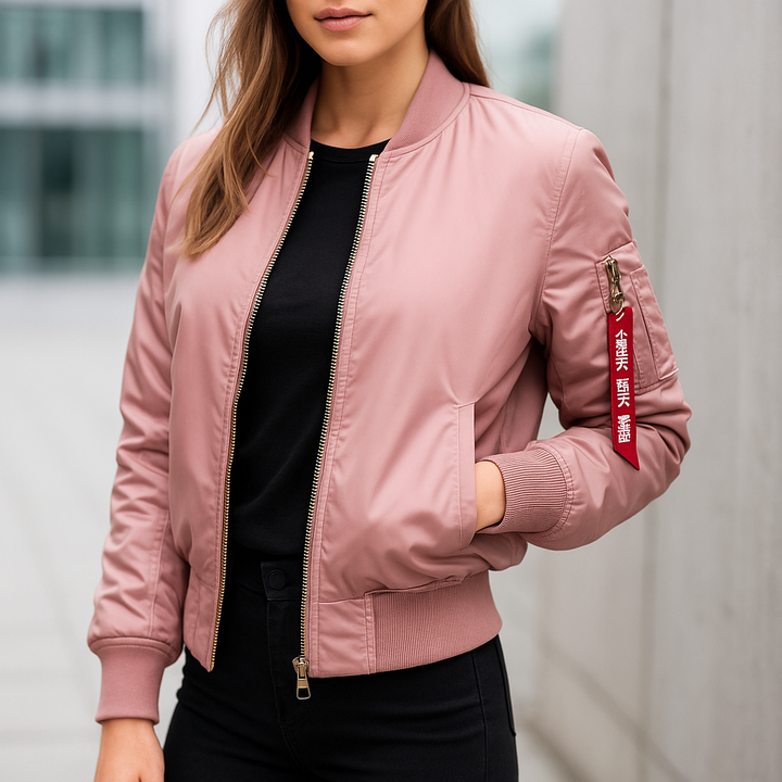 Unisex MA-1 bomber jacket, a versatile lightweight streetwear piece for both spring and fall casual style.