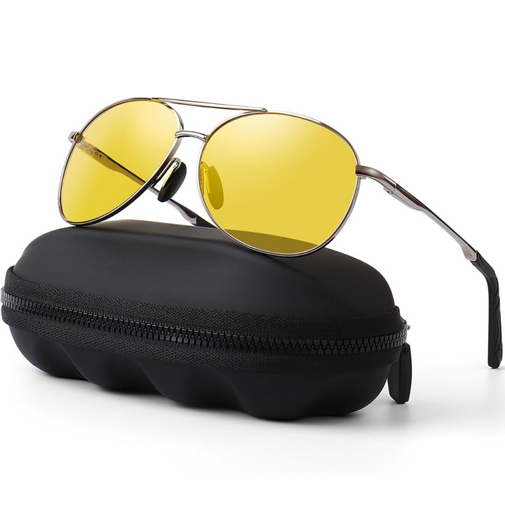 Joey polarized aviator sunglasses: UV protection, glare reduction, & durable metal frame. Unisex eyewear.