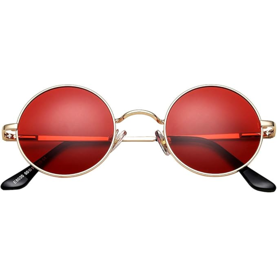 Unisex polarized sunglasses with a classic round frame and retro design.