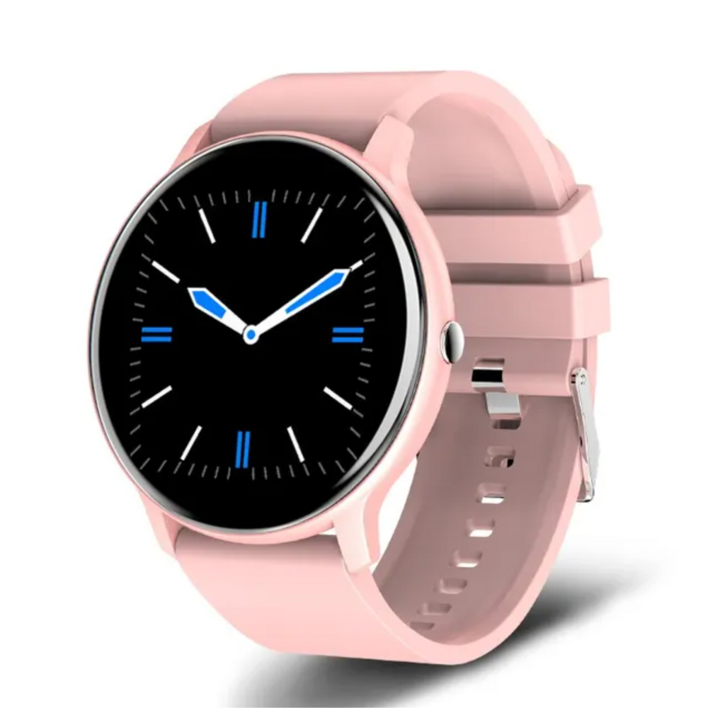 "Unisex smartwatch with fitness tracking, sleek design, available in blue; perfect for active lifestyle and style-conscious u
