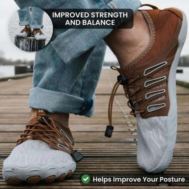 "Unisex TrailFlex Pro Barefoot Shoes with elastic upper, breathable material, ultra-thin sole and non-slip grip."