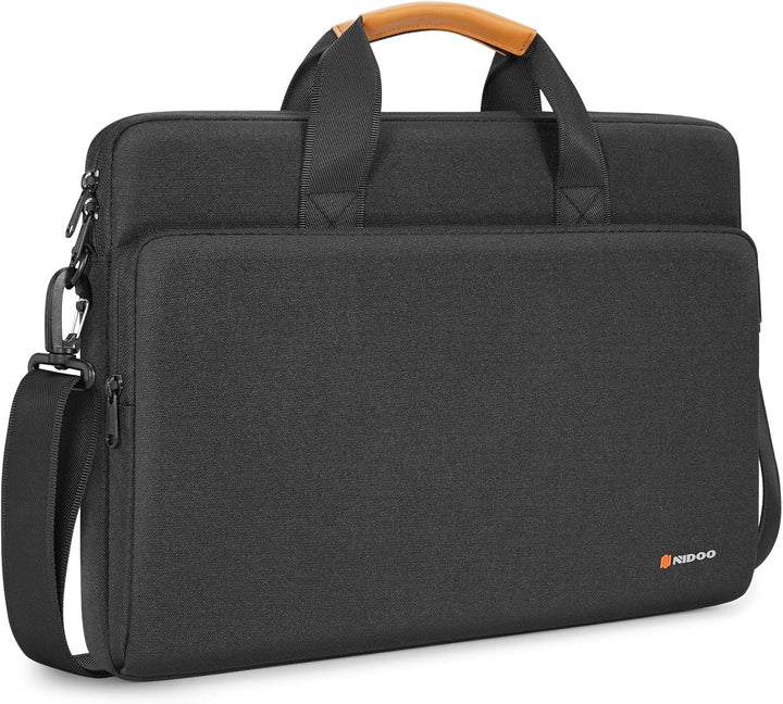 Functional unisex water-resistant shoulder bag, 360° laptop protection for business or leisure.