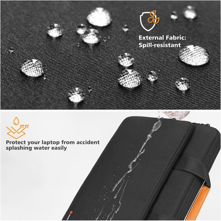 Professional water-resistant laptop shoulder bag, unisex design, 360° protective internal padding.