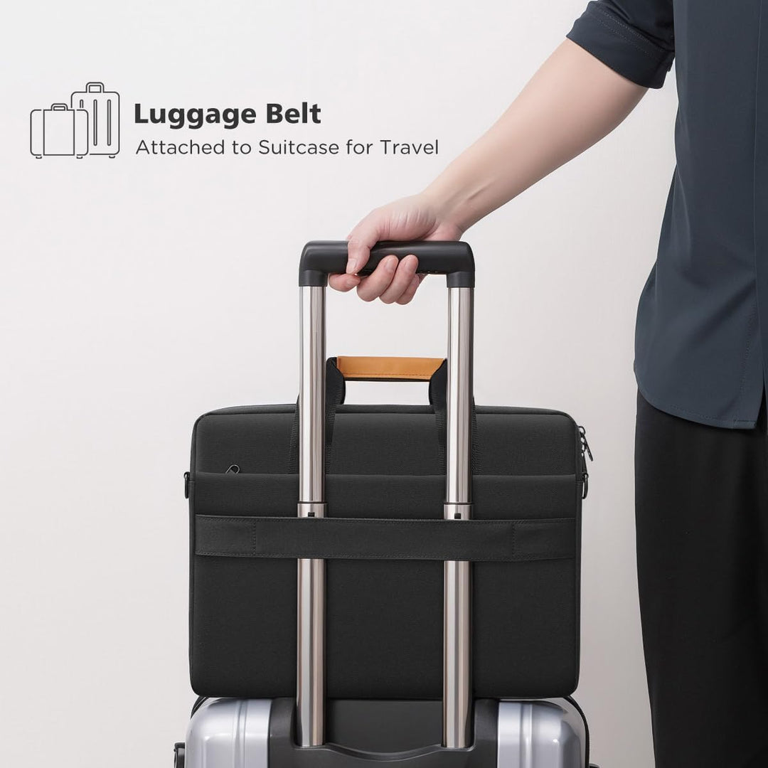 Commuter-friendly unisex laptop shoulder bag, water-resistant, featuring 360° protective padding.