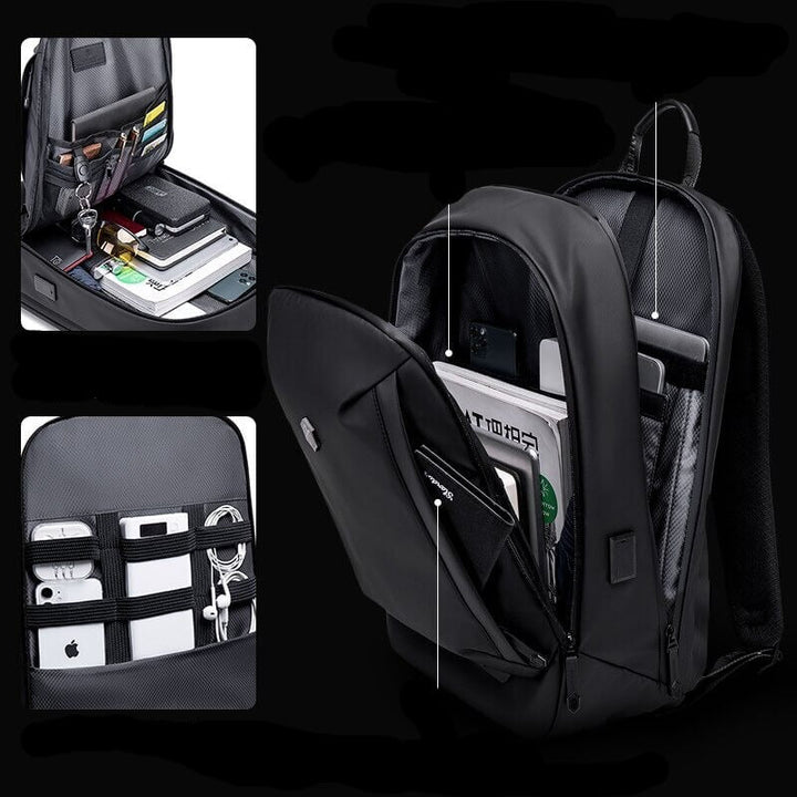 Durable water-resistant outdoor backpack with multiple compartments, suitable for hiking, camping, and lightweight adventures.