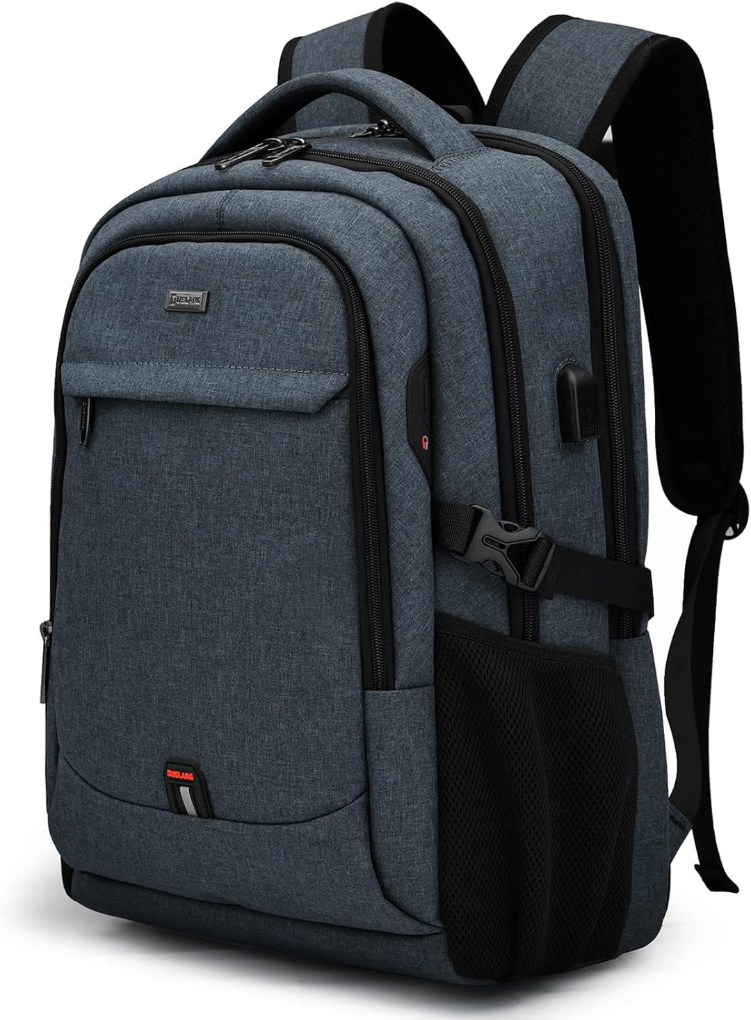 Smart storage water-resistant backpack, unisex, for laptops, travel & daily use, with USB port.