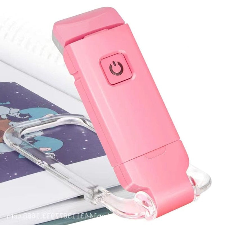 "USB Rechargeable Flex Reading Light with adjustable LED, lightweight design, and flexible positioning for comfortable readin