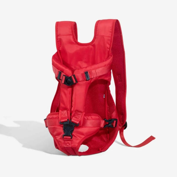 "Versatile dog carrier backpack for hiking, shown in green. Secure multi-buckle design keeps pets safe and comfortable outdoo