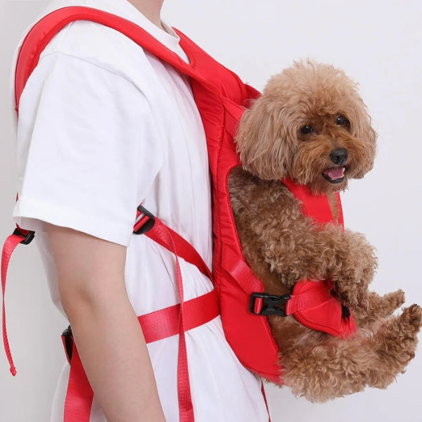 "Versatile dog carrier backpack for hiking, shown in green. Secure multi-buckle design keeps pets safe and comfortable outdoo