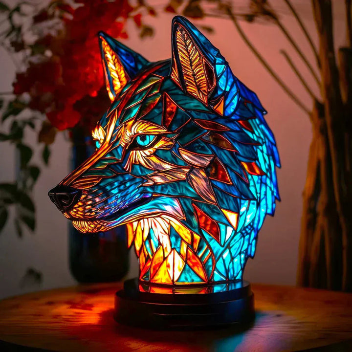 Unique art lamp with colorful animal design, a stained glass style table lamp for vibrant home lighting.