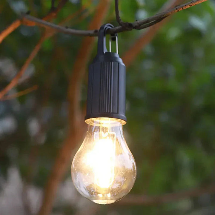 Unisex vintage LED bulb, rechargeable & waterproof. Great for outdoor lights, camping, garden decor, or patio ambiance.
